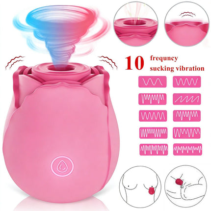 Discreet 10 Speed Personal Massage Rose Vibrator sucking Massager for