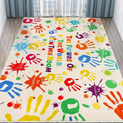 Rug for living room handprint carpets for gaming decor for boys