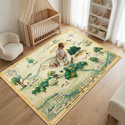 4x6 Cute Woodland Nursery Rugs for Girls Boys Neutral Non Slip