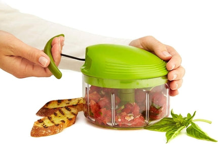 Pull Chop Chopper/Manual Food Processor with Cord Mechanism, Green,