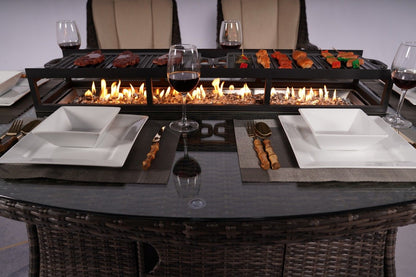 Direct Wicker Outdoor Rattan 50,000BTU Propane Gas Fire Pit Table