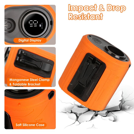 5 In 1 Portable Waist Clip Fan With 5 Speeds Flashlight 10000mAh