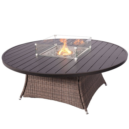 Direct Wicker Outdoor Rattan 50,000BTU Propane Gas Fire Pit Table