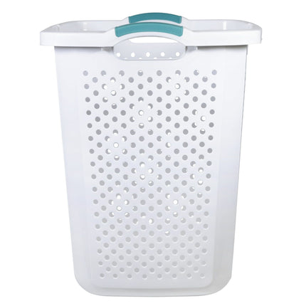 Durable Plastic Laundry Hamper – White, 2.5 Bushel Capacity
