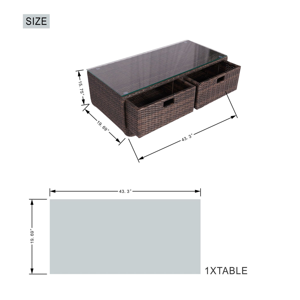Direct Wicker 5-Piece Outdoor Rattan Furniture Patio Conversation Set