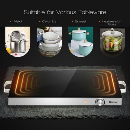 22 x 14 Inch Electric Warming Tray Hot Plate Dish Warmer with