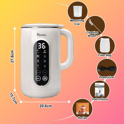 IAGREEA 8 in 1 Nut Milk Maker Machine Stainless Steel Lid BPA Free for