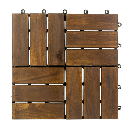 Acacia Wood Assembled Flooring , 10pack, 12 in. x 12 in.