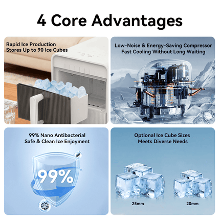 Automatic Ice Maker-50lbs/day capacity, 6-8 minute ice production, 9