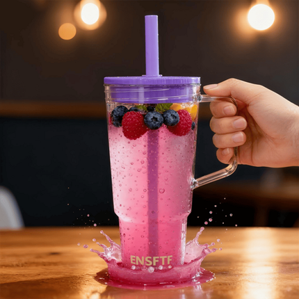 40oz Tritan BPA-Free Large Tumbler with Straw & Handle Reusable Water