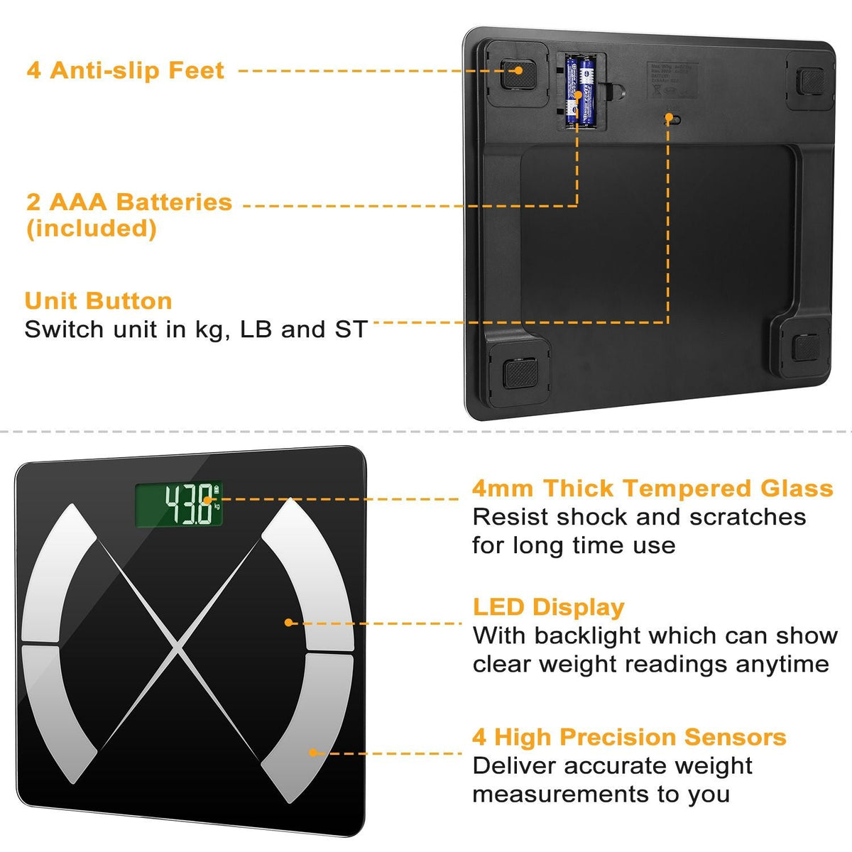 Smart Body Composition Scale Fat Monitor Digital APP Scale BMI Health