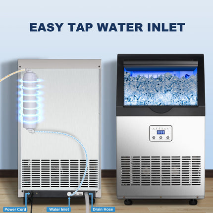 Commercial Ice Maker Machine, 90/110LBS/24H Under Counter Ice Maker,