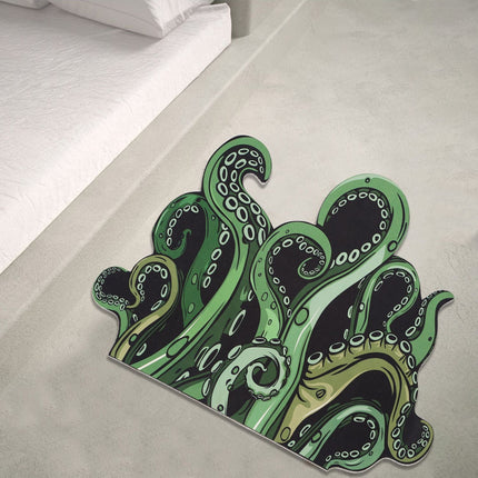 Octopus Bathroom Rug Non-Slip Mat -, Microfiber Absorbent Octopus Rug