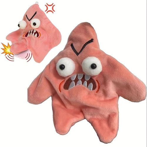 Grumpy Starfish, Pink Kicking Starfish Plush Pendant, Funny Spoofing