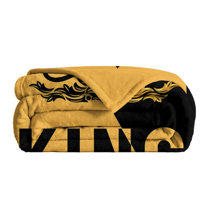 King with Crown Blanket Flannel Soft Plush Fleece Towel Quilt for