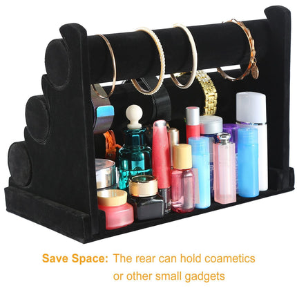 3-Tier Velvet Jewelry Stand Removable Bracelet Holder Watch Jewelry