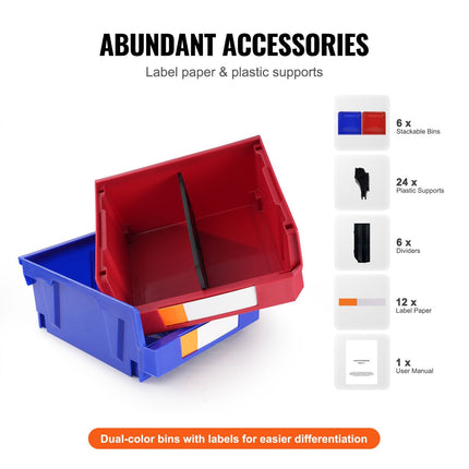 Plastic Storage Bin, (11-Inch x 11-Inch x 5-Inch), Hanging Stackable