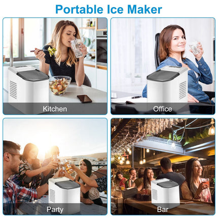Electric Countertop Ice Maker with Ice Scoop Basket Self-cleaning Max