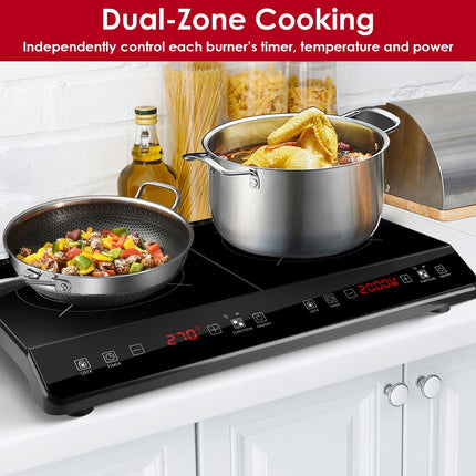 4000W Induction Cooktop Portable Double Induction Cooker Electric Dual