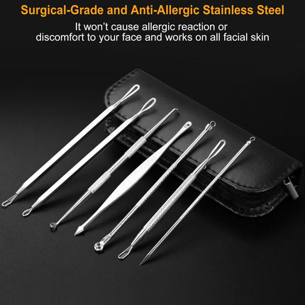 7 Pcs Blackhead Remover Kit Stainless Steel Pimple Comedone Acne