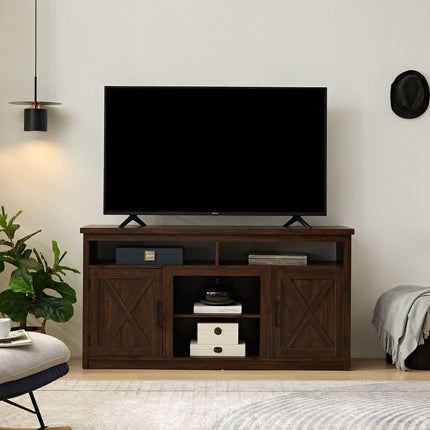 Farmhouse Barn door TV Media Stand Modern Entertainment Console for TV