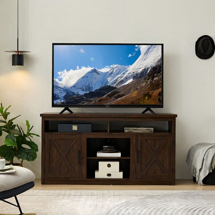 Farmhouse Barn door TV Media Stand Modern Entertainment Console for TV