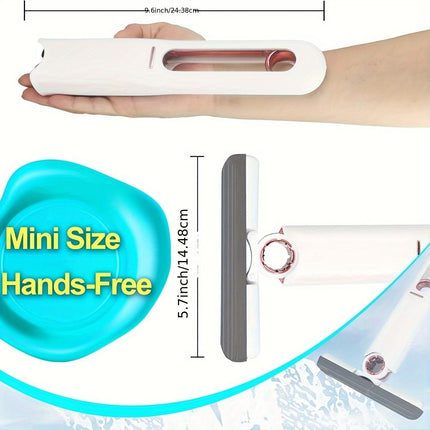 Portable Mini Mop, Self-Squeeze Sponge Mops, Lazy Hand-Free Household