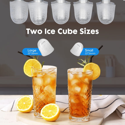 Countertop Ice Maker with Handle, 26lbs/24H Portable Ice Machine, 9