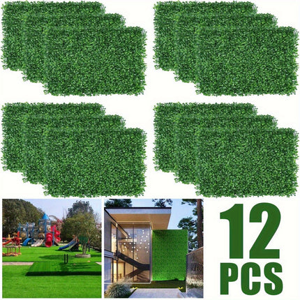 12PCS 24x16 Inch Artificial Hedge Panels - Realistic Greenery Privacy