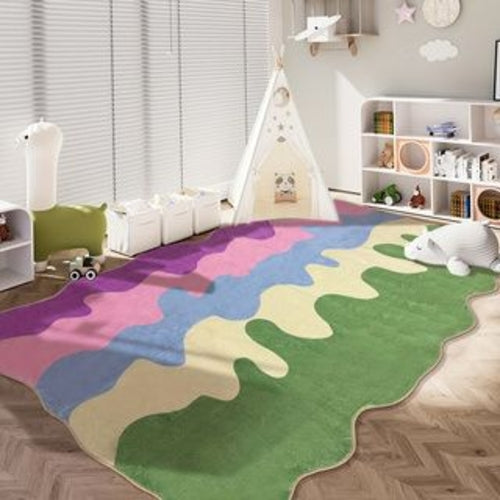 Area Rugs colorful abstract plush rug Soft velvet texture,
