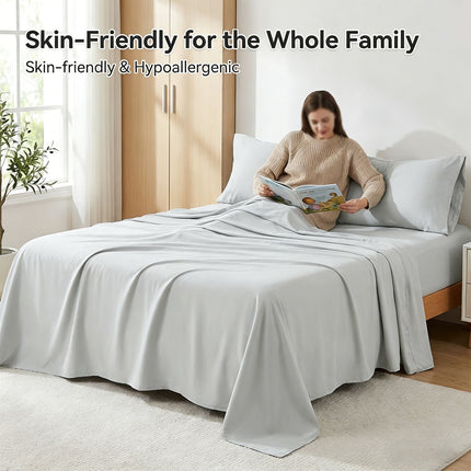 4-piece ultra-soft 85g bed sheet and pillowcase set. Soft and durable,