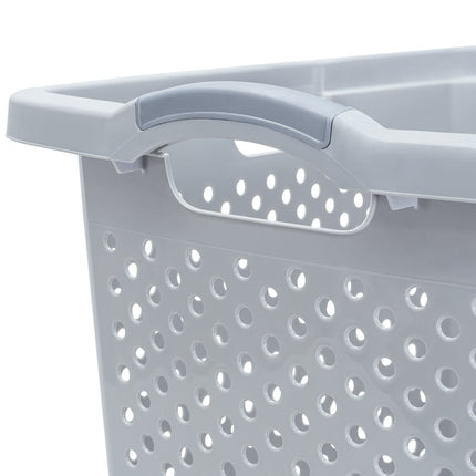 2.5 Bushel Extra Large Plastic Laundry Hamper, Soft Silver, Adult /