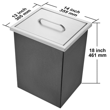 Drop in Ice Chest, 14"L x 12"W x 18"H Stainless Steel Ice Cooler,
