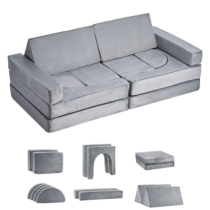 Modular Kids Play Couch, Sectional Toddler Sofa with Armrests, 28D