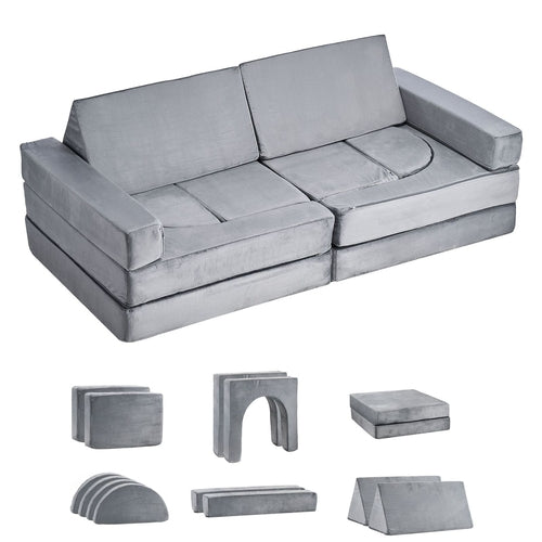 Modular Kids Play Couch, Sectional Toddler Sofa with Armrests, 28D