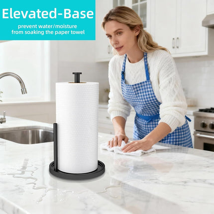 Paper Towel Holder Countertop, Standing Paper Roll Holder with Anti