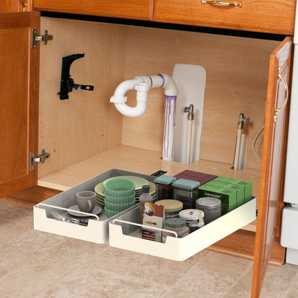 2Pcs Pull Out Cabinet Organizers Sliding Shelf Spice Rack Carbon Steel
