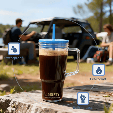 40oz Tritan BPA-Free Large Tumbler with Straw & Handle Reusable Water