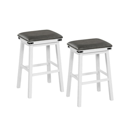 Set of 2 24/30 Inch Dining Bar Stool with Acacia Wood Frame