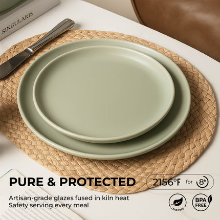 12-Piece Stoneware Dinnerware Sets with Mugs | Microwave & Dishwasher
