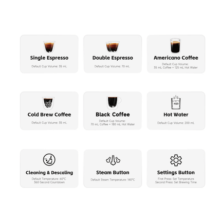 PSH13A-SL 2100W Semi-Automatic Coffee Maker-Cold/Hot Brew with 95°C