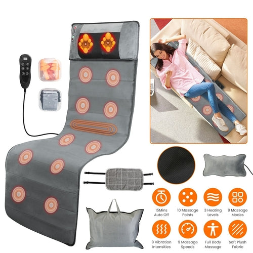 Full Body Electric Massage Mat with Heat Vibration Massage Pad Cushion