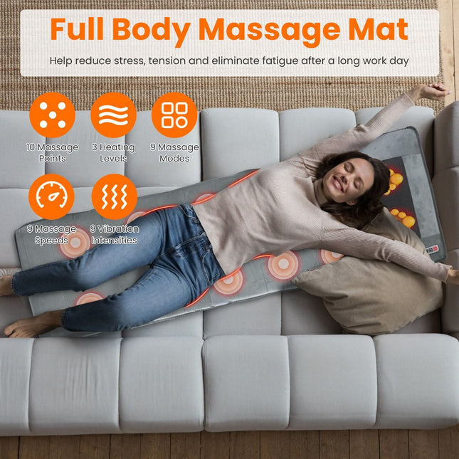Full Body Electric Massage Mat with Heat Vibration Massage Pad Cushion