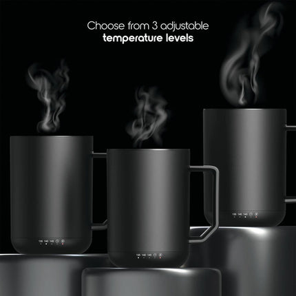 12oz. Stainless Steel Self Heating Coffee Mug with Lid, 3.5" x 3.5" x