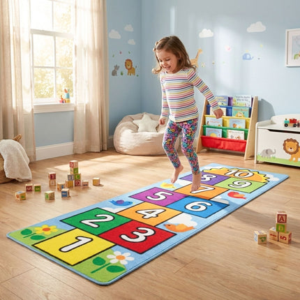 4x6 Cute hopscotch Nursery Rugs for Girls Boys Neutral Non Slip
