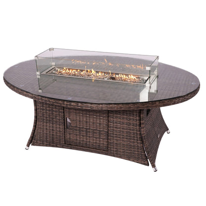 Direct Wicker Outdoor Rattan 50,000BTU Propane Gas Fire Pit Table
