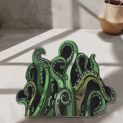 Octopus Bathroom Rug Non-Slip Mat -, Microfiber Absorbent Octopus Rug