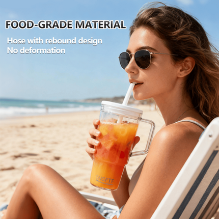 40oz Tritan BPA-Free Large Tumbler with Straw & Handle Reusable Water