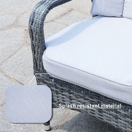 Direct Wicker 7 PCS Patio Gas Firepit and Ice Container Rectangle