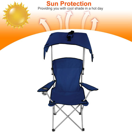 Foldable Beach Canopy Chair Sun Protection Camping Lawn Canopy Chair